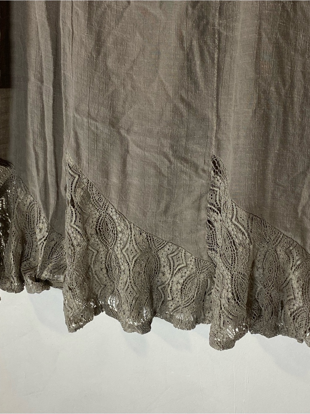 Apt 9 Lace Hem Maxi Skirt XL Taupe Boho Fairycore Whimsigoth Grunge - Picture 2 of 6